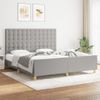 Cama Matrimonial | Cama Para Adultos | Estructura De Cama Con Cabecero Gris Claro Tela 180x200 Cm Cfw666734