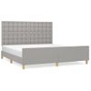 Cama Matrimonial | Cama Para Adultos | Estructura De Cama Con Cabecero Gris Claro Tela 180x200 Cm Cfw666734