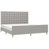 Cama Matrimonial | Cama Para Adultos | Estructura De Cama Con Cabecero Gris Claro Tela 180x200 Cm Cfw666734