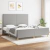 Cama Matrimonial | Cama Para Adultos | Estructura De Cama Con Cabecero Gris Claro Tela 180x200 Cm Cfw401708