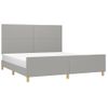 Cama Matrimonial | Cama Para Adultos | Estructura De Cama Con Cabecero Gris Claro Tela 180x200 Cm Cfw401708