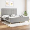 Cama Matrimonial | Cama Para Adultos | Estructura De Cama Con Cabecero Gris Claro Tela 180x200 Cm Cfw700821