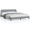 Cama Matrimonial | Cama Para Adultos | Estructura De Cama Con Cabecero Gris Claro Tela 180x200 Cm Cfw280535