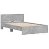 Cama Matrimonial | Cama Para Adultos | Estructura De Cama Con Cabecero Gris Hormigón 135x190 Cm Cfw215046