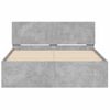 Cama Matrimonial | Cama Para Adultos | Estructura De Cama Con Cabecero Gris Hormigón 135x190 Cm Cfw215046