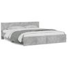 Cama Matrimonial | Cama Para Adultos | Estructura De Cama Con Cabecero Gris Hormigón 160x200 Cm Cfw321128