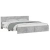 Cama Matrimonial | Cama Para Adultos | Estructura De Cama Con Cabecero Gris Hormigón 200x200cm Cfw378076