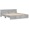 Cama Matrimonial | Cama Para Adultos | Estructura De Cama Con Cabecero Gris Hormigón 200x200cm Cfw378076