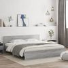 Cama Matrimonial | Cama Para Adultos | Estructura De Cama Con Cabecero Gris Sonoma 200x200 Cm Cfw435161