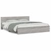 Cama Matrimonial | Cama Para Adultos | Estructura De Cama Con Cabecero Gris Sonoma 200x200 Cm Cfw435161