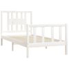 Cama Individual | Cama Para Adultos | Estructura De Cama Con Cabecero Madera De Pino Blanca 90x200 Cm Cfw169266