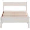 Cama Individual | Cama Para Adultos | Estructura De Cama Con Cabecero Madera De Pino Blanca 90x200 Cm Cfw70686