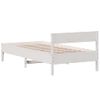 Cama Individual | Cama Para Adultos | Estructura De Cama Con Cabecero Madera De Pino Blanca 90x200 Cm Cfw70686