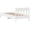 Cama Para Adulto | Cama Individual | Estructura De Cama Con Cabecero Madera De Pino Blanca 90x200 Cm Cfw590933