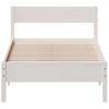 Cama Individual | Cama Para Adultos | Estructura De Cama Con Cabecero Madera De Pino Blanco 100x200cm Cfw83319