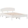 Cama Matrimonial | Cama Para Adultos | Estructura De Cama Con Cabecero Madera De Pino Blanco 150x200cm Cfw44723