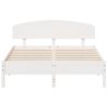 Cama Matrimonial | Cama Para Adultos | Estructura De Cama Con Cabecero Madera De Pino Blanco 150x200cm Cfw44723