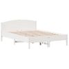 Cama Matrimonial | Cama Para Adultos | Estructura De Cama Con Cabecero Madera De Pino Blanco 150x200cm Cfw944846