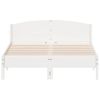 Cama Matrimonial | Cama Para Adultos | Estructura De Cama Con Cabecero Madera De Pino Blanco 150x200cm Cfw944846