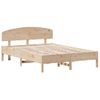 Cama Matrimonial | Cama Para Adultos | Estructura De Cama Con Cabecero Madera De Pino Blanco 150x200cm Cfw825389