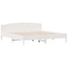 Cama Matrimonial | Cama Para Adultos | Estructura De Cama Con Cabecero Madera De Pino Blanco 200x200cm Cfw294522