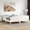 Cama Matrimonial | Cama Para Adultos | Estructura De Cama Con Cabecero Madera De Pino Blanco 200x200cm Cfw702385