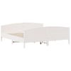 Cama Matrimonial | Cama Para Adultos | Estructura De Cama Con Cabecero Madera De Pino Blanco 200x200cm Cfw702385