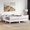 Cama Matrimonial | Cama Para Adultos | Estructura De Cama Con Cabecero Madera De Pino Blanco 200x200cm Cfw980732