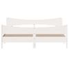 Cama Matrimonial | Cama Para Adultos | Estructura De Cama Con Cabecero Madera De Pino Blanco 200x200cm Cfw980732