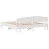 Cama Matrimonial | Cama Para Adultos | Estructura De Cama Con Cabecero Madera De Pino Blanco 200x200cm Cfw32562