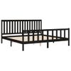 Cama Matrimonial | Cama Para Adultos | Estructura De Cama Con Cabecero Madera De Pino Negro 200x200cm Cfw999272