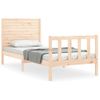 Cama Individual | Cama Para Adultos | Estructura De Cama Con Cabecero Madera Maciza Cfw897812