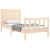 Cama Individual | Cama Para Adultos | Estructura De Cama Con Cabecero Madera Maciza Cfw897812