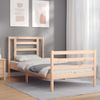 Cama Individual | Cama Para Adultos | Estructura De Cama Con Cabecero Madera Maciza Cfw198644