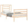 Cama Individual | Cama Para Adultos | Estructura De Cama Con Cabecero Madera Maciza Cfw198644