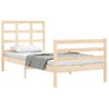 Cama Individual | Cama Para Adultos | Estructura De Cama Con Cabecero Madera Maciza Cfw422459