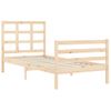 Cama Individual | Cama Para Adultos | Estructura De Cama Con Cabecero Madera Maciza Cfw422459