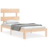 Cama Individual | Cama Para Adultos | Estructura De Cama Con Cabecero Madera Maciza Cfw592304