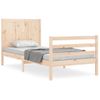 Cama Individual | Cama Para Adultos | Estructura De Cama Con Cabecero Madera Maciza Cfw112029