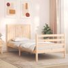 Cama Individual | Cama Para Adultos | Estructura De Cama Con Cabecero Madera Maciza Cfw112029