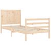 Cama Individual | Cama Para Adultos | Estructura De Cama Con Cabecero Madera Maciza Cfw112029