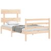 Cama Individual | Cama Para Adultos | Estructura De Cama Con Cabecero Madera Maciza Cfw591390