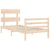 Cama Individual | Cama Para Adultos | Estructura De Cama Con Cabecero Madera Maciza Cfw591390