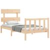 Cama Individual | Cama Para Adultos | Estructura De Cama Con Cabecero Madera Maciza 100x200 Cm Cfw206773