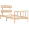 Cama Individual | Cama Para Adultos | Estructura De Cama Con Cabecero Madera Maciza 100x200 Cm Cfw206773