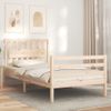 Cama Individual | Cama Para Adultos | Estructura De Cama Con Cabecero Madera Maciza 100x200 Cm Cfw645783