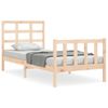 Cama Individual | Cama Para Adultos | Estructura De Cama Con Cabecero Madera Maciza 100x200 Cm Cfw666395