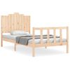 Cama Individual | Cama Para Adultos | Estructura De Cama Con Cabecero Madera Maciza 100x200 Cm Cfw690701