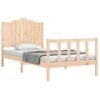 Cama Individual | Cama Para Adultos | Estructura De Cama Con Cabecero Madera Maciza 100x200 Cm Cfw690701