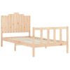 Cama Individual | Cama Para Adultos | Estructura De Cama Con Cabecero Madera Maciza 100x200 Cm Cfw690701